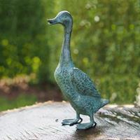 Gartentraum.de Stehende Enten Bronze Figur für den Garten - Ente Quak