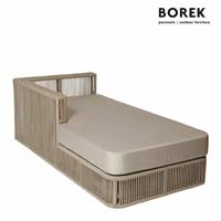 Gartentraum.de Gartensofa von Borek - Aluminium - mit Kissen - beige - Lincoln Chaiselongue rechts