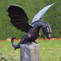 Gartentraum.de Wasserspeier Drachenfigur aus Bronze - Drache Feron