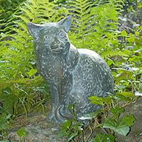 Gartentraum.de Limitierte Garten Bronzeskulptur sitzende Katze - Katze