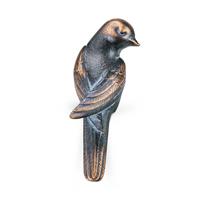 Gartentraum.de Metallfigur Vogel als Mauer Kantendeko - Vogel Vigo rechts / Bronze Patina Asche