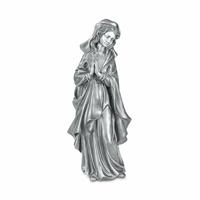 Gartentraum.de Betende Mariaskulptur Aluminium oder Bronze - Madonna Ida / 20x8x6cm (HxBxT) / Aluminium dunkelgrau