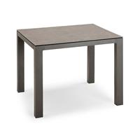 Gartentraum.de Eckiger Aluminium-Tisch mit Keramik-Platte - Tisch Vidru / 74,5x90x90cm (HxBxT) / Anthrazit