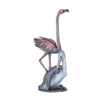 Gartentraum.de Besondere Vogelskulptur aus Bronze mit Pelikan - Flamingo & Pelikan