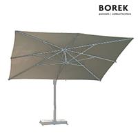 Gartentraum.de Sonnenschirm von Borek - 3x4m - Aluminium - mit Kurbel - hochwertig - Rodi Sonnenschirm silver / Taupe