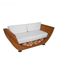 Gartentraum.de Außergewöhnliches 2-Sitzer Gartensofa aus Holz mit Polstern - Masuria - Narie Sofa / Schwarz / nein