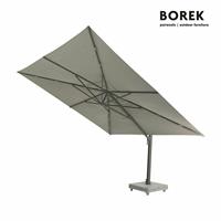 Gartentraum.de XXL Alu Ampelschirm von Borek - 400x400cm - Porto Sonnenschirm / Dach Anthrazit / ohne Schirmständer