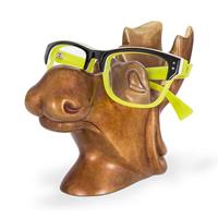 Gartentraum.de Elchkopf aus limitierter Bronze mit abnehmbarer Brille - Elchbulle