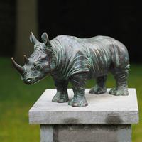 Gartentraum.de Nashorn als Bronze Gartenfigur - stehend - Nashorn