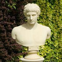 Gartentraum.de Römische Stein Büste antik - Antinous / Steingrau