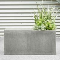 Gartentraum.de Sitzbank mit Pflanzeinsatz - Polystone grau - Framura