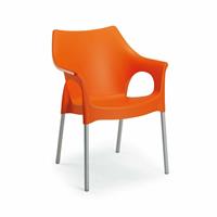 Gartentraum.de Eleganter Gartenstuhl stapelbar - farbig - Stuhl Reces / Orange
