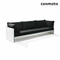 Gartentraum.de 4-Sitzer Loungesofa mit Armlehnen und Polster - Riva Loungesofa / Weiß / Auflagen anthrazit