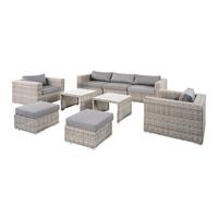 Gartentraum.de Rattan-Loungegruppe für bis zu 8 Personen - Gartenlounge Pari