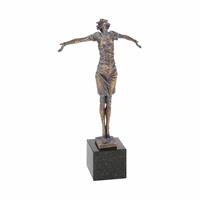 Gartentraum.de Limitierte Frauenskulptur aus Bronze mit Granitsockel - Freie Balance