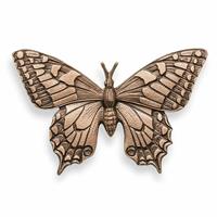 Gartentraum.de Elegante Schwalbenschwanz Gartenfigur Dekoration aus Bronze - Schmetterling Giulia / Bronze asche / 8x12,5x2cm (HxBxT)