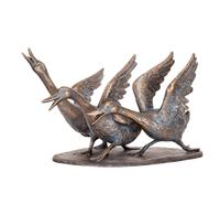 Gartentraum.de Bronze Tierstatue aus mit Gänsevögeln - Gänse