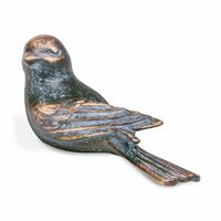 Gartentraum.de Garten Vogelstatue klein aus robustem Alu - Vogel Pan links / Aluminium hellgrau