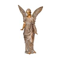 Gartentraum.de Bronze Standfigur Engel mit Feder - Angelo Fronda / Bronze hellbraun