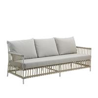 Gartentraum.de 3-Sitzer Outdoor Sofa in Weiß aus Alu-Rattan für die Loungeecke - Bank Caya / White