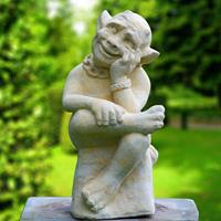 Gartentraum.de Lustige Gargoyle Garten Steinfigur - Lulach / Sand