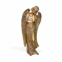 Gartentraum.de Designer Bronze Engelstatue - limitierte Auflage - Angelo Grave / 71x30x23cm (HxBxT) / Bronze braun