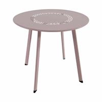 Gartentraum.de Runder Stahl Gartentisch als Ablage in rosa - Tisch Amelie rosa / 45x50cm (HxDm)