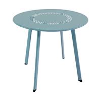 Gartentraum.de Blauer Beistelltisch aus Stahl - Tisch Amelie blau / 45x50cm (HxDm)
