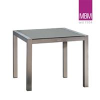 Gartentraum.de Eckiger Gartentisch von MBM - Aluminium & Resysta - grau - 90x90cm - Tisch Kennedy