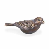Gartentraum.de Stilvolle Gartendeko Vogelfigur aus Metall - Vogel Mio / Bronze Patina grün