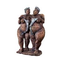 Gartentraum.de Große Bronzeskulptur limitiert - 2 Frauen mit Rundungen - Quellnymphen