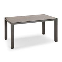Gartentraum.de Eckiger Aluminium-Tisch mit Keramik-Platte - Tisch Vidru / 74,5x160x90cm (HxBxT) / Anthrazit