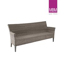 Gartentraum.de 3-Sitzer Gartenbank von MBM - Resysta & Polyrattan - grau - Gartenbank Madrigal / mit Sitzkissen Granit