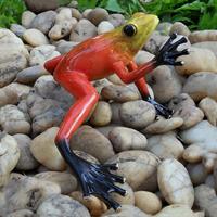 Gartentraum.de Roter Frosch aus Bronze für Sockel - Elmo rot