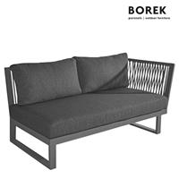 Gartentraum.de Borek Sitzbank für die Gartenlounge aus Aluminium mit Armlehne links - Altea Loungebank