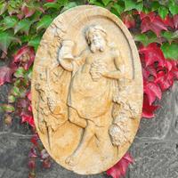 Gartentraum.de Bacchus Wand Relief aus Stein - Vinoso / Sand