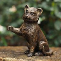 Gartentraum.de Robustes Jungtier Katze aus Bronzeguss - Katzenwelpe