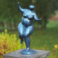 Gartentraum.de Blaue Frau Figur korpulent aus Bronze - Pania