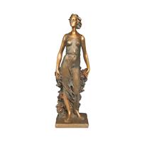 Gartentraum.de Deko Frauenstatue aus Bronze - florales Design - Frühling