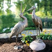 Gartentraum.de Limitierte Edition - Storch Vogelfiguren aus Bronze - Storch Set