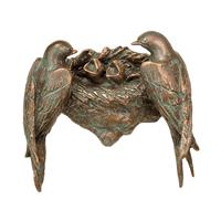 Gartentraum.de Vogelnest aus Bronze für die Wand - Schwalben - Schwalbennest