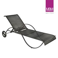 Gartentraum.de Lounge-Liege mit Rollen - MBM - Metall/Eisen - Gartenliege Romeo / ohne Sitzkissen