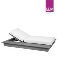 Gartentraum.de Einzelliege in Stone Grey inklusive Auflagen von MBM - links - La Villa Day Bed Einzelliege  / mit Schutzhülle