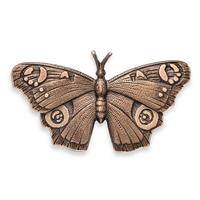 Gartentraum.de Dekoratives Bronze Schmetterlingsornament für die Gartengestaltung - Schmetterling Acacia / Bronze grün / 5,5x9,5x1cm (HxBxT)