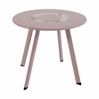 Gartentraum.de Runder Stahl Gartentisch als Ablage in rosa - Tisch Amelie rosa / 35x40cm (HxDm)