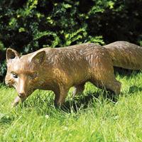 Gartentraum.de Bronze Tierskulptur schleichender Fuchs - Fuchs stehend