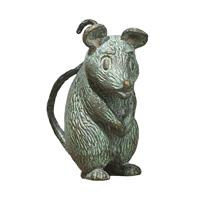 Gartentraum.de Robuste Tierskulptur Maus aus Bronze - klein - Maus