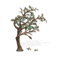 Gartentraum.de Baum mit Blättern im Wind - Bronzeskulpturen - Baum Sino / Bronze braun