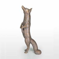 Gartentraum.de Fuchs streckt sich - Bronze Gartenfigur - Fuchs