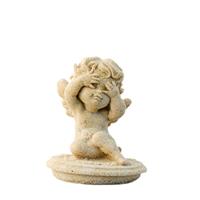 Gartentraum.de Kleine Steinguss Figur mit Engel Motiv  - Zara / Sand